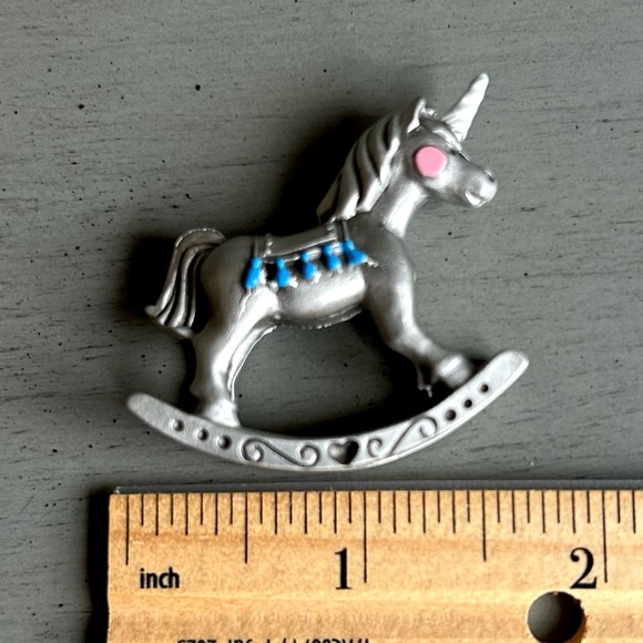 Royal Selangor Miniature Fine Pewter Unicorn Rocking Figurine  #2907 Vintage 80s - Picture 8 of 9